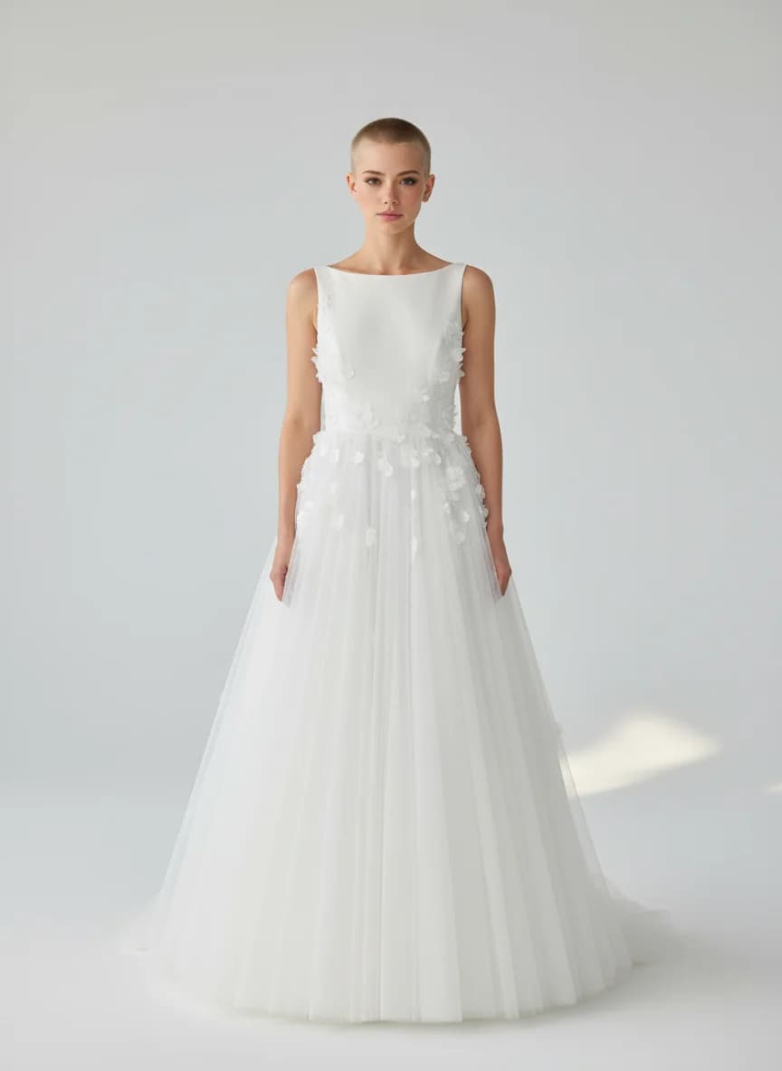 Boat Neck neckline wedding dress