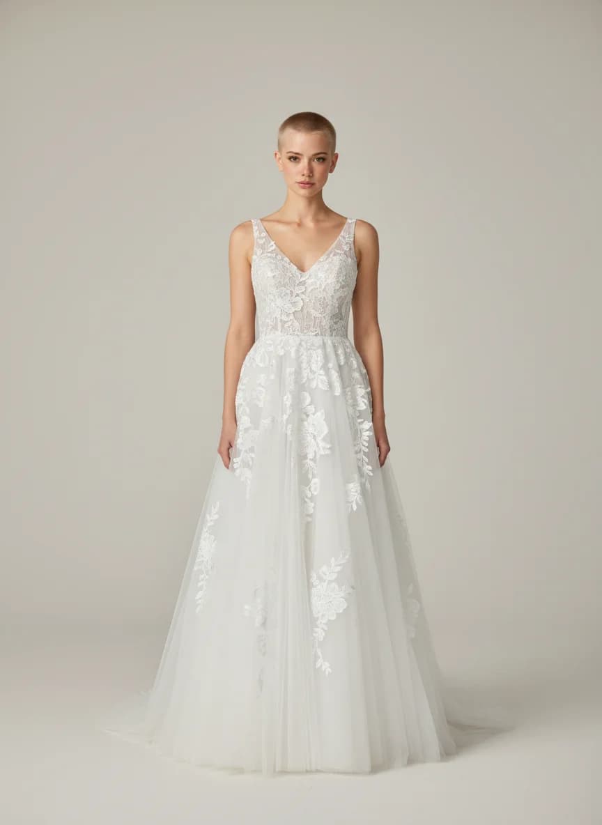 A-Line wedding dress with Sweetheart neckline