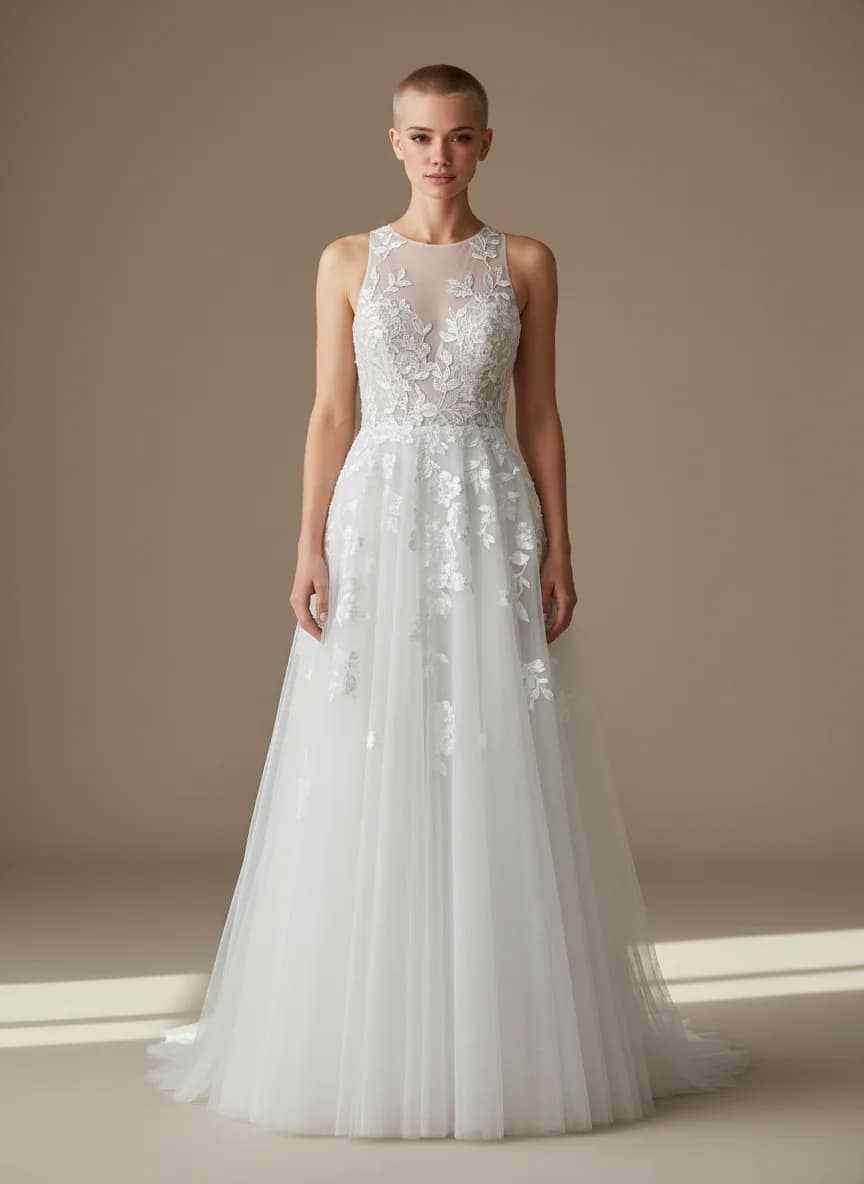 High Neckline neckline wedding dress