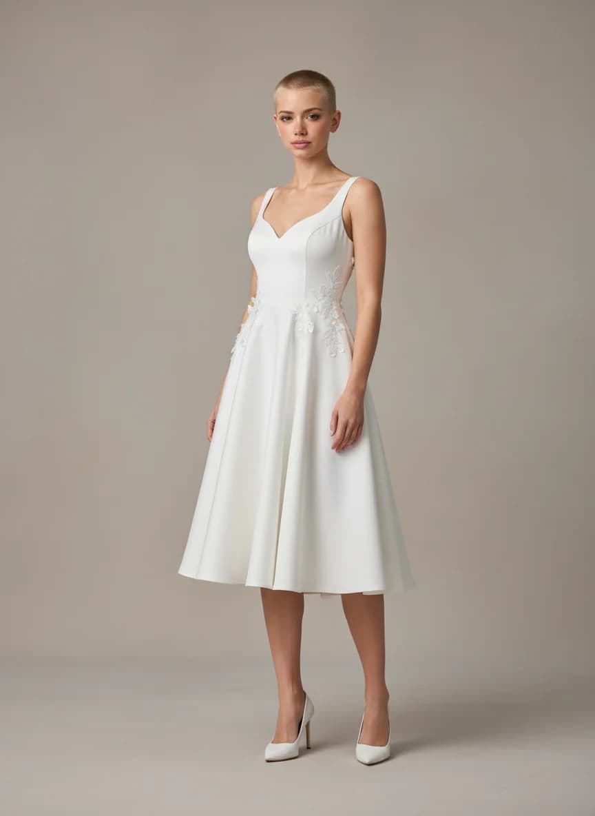 A-Line dress with Knee Length and Sweetheart neckline