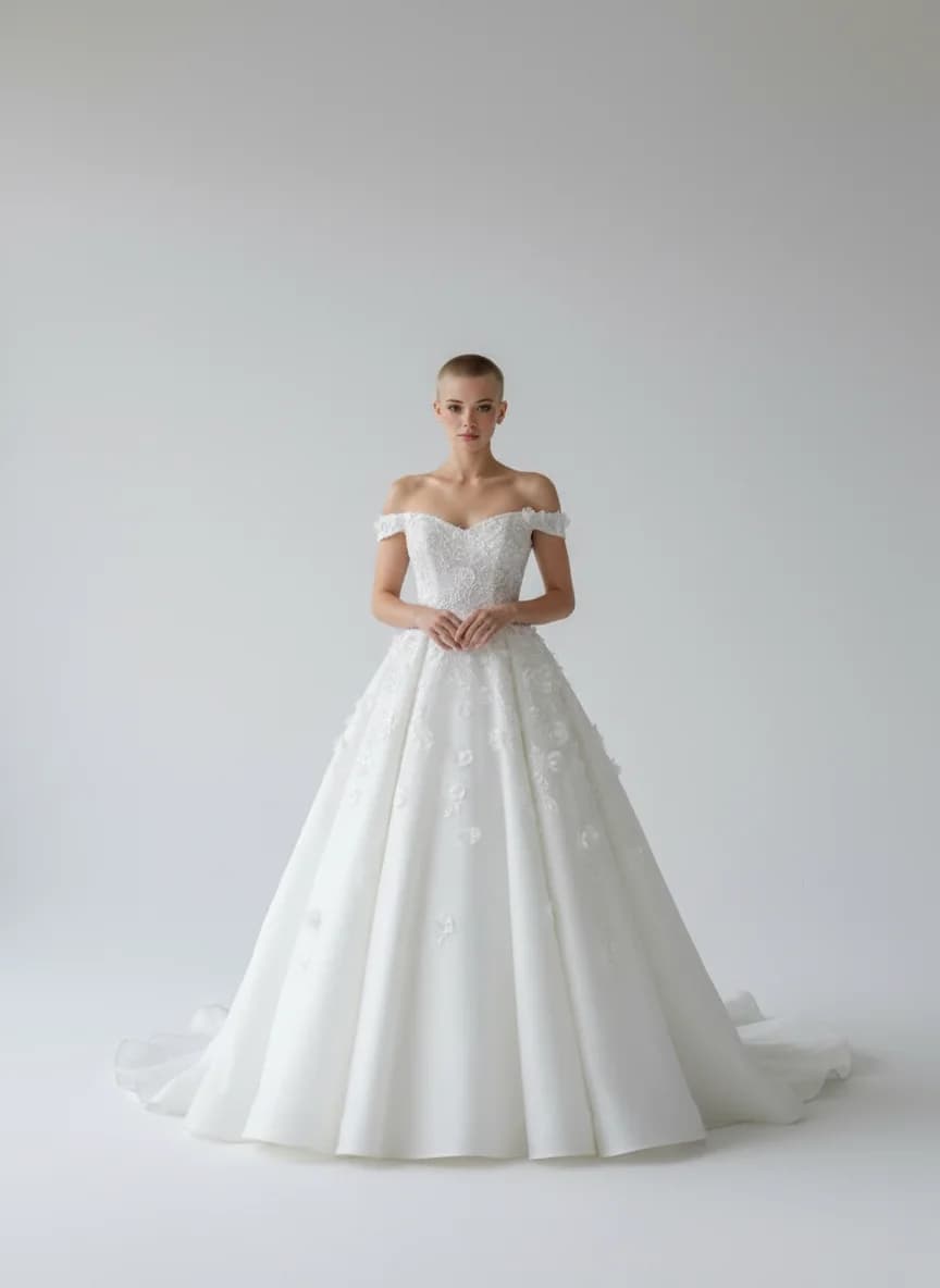 Ball Gown dress with Off Shoulder neckline