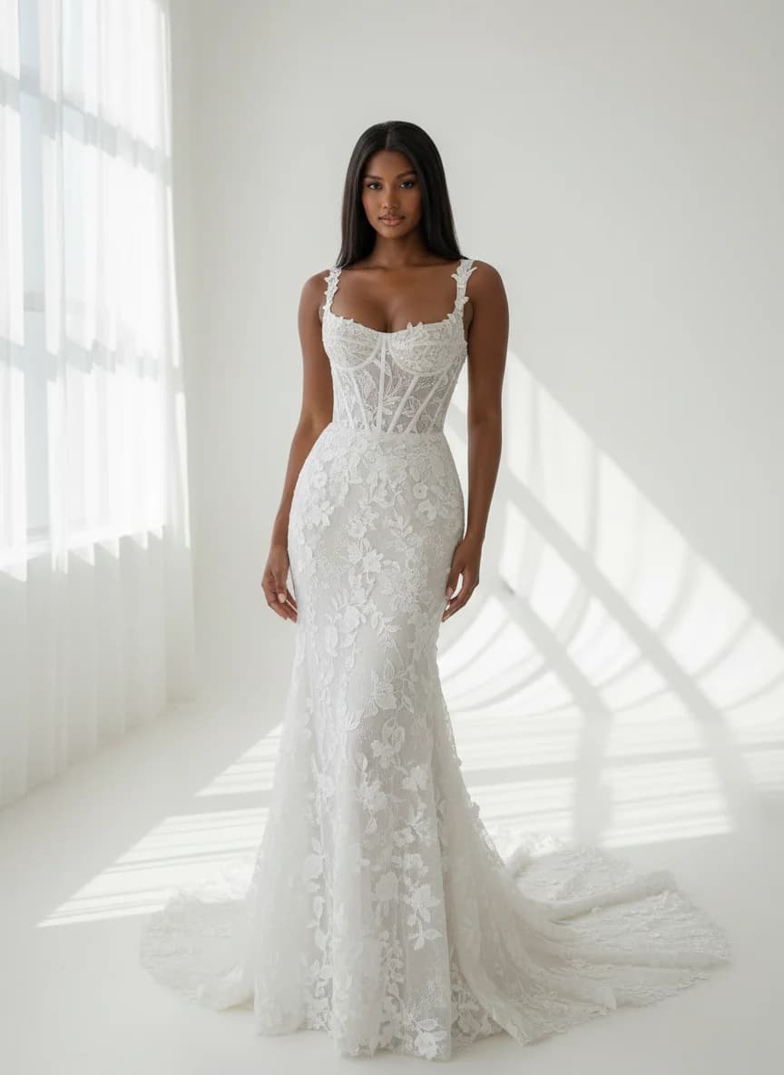 Corset dress with High Neckline neckline