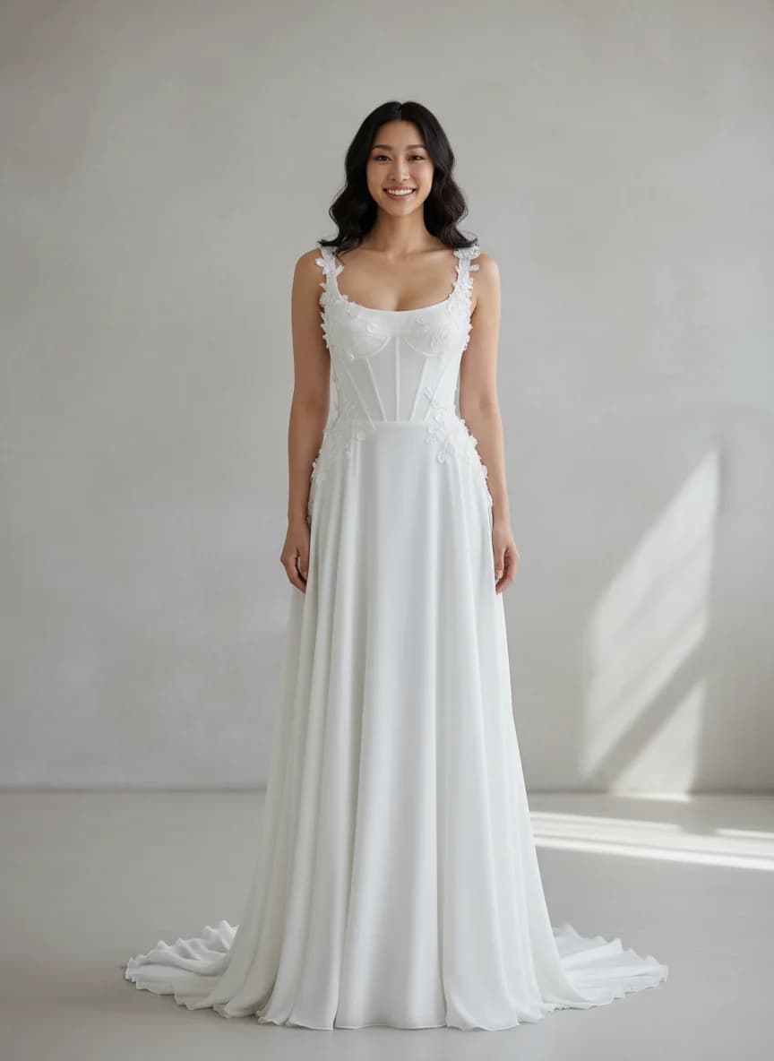 Corset dress with Scoop neckline