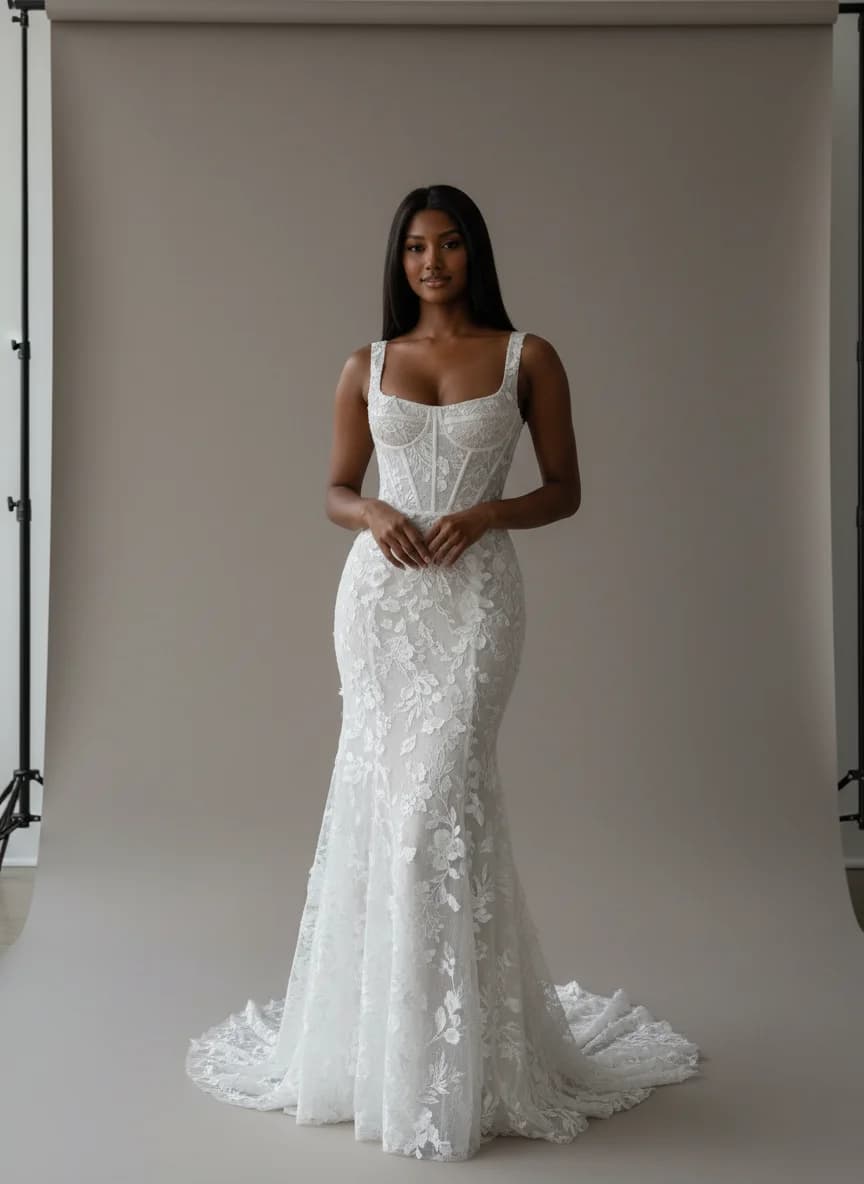 Corset dress with Square neckline