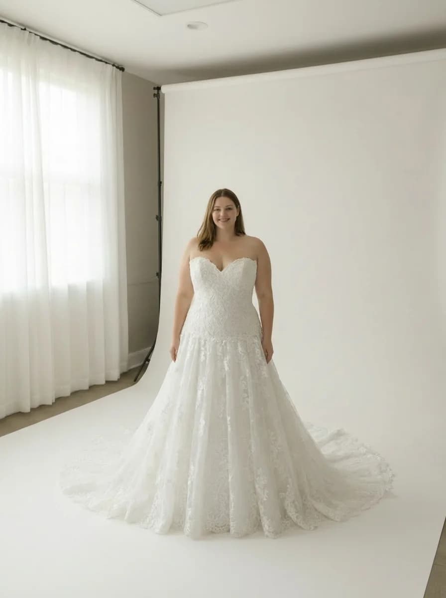 Drop Waist dress with Cathedral Train and Sweetheart neckline