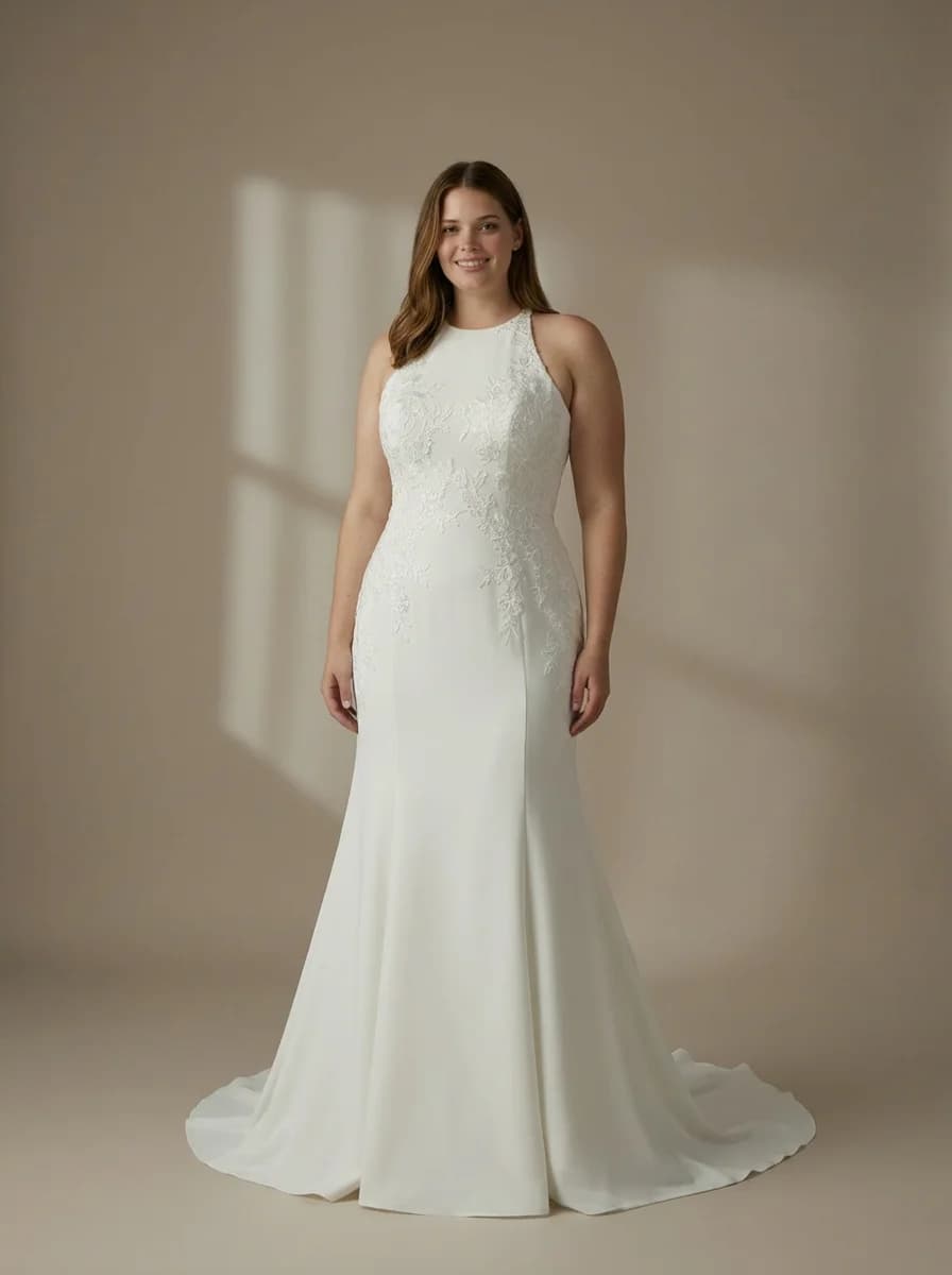 Drop Waist dress with High Neckline neckline