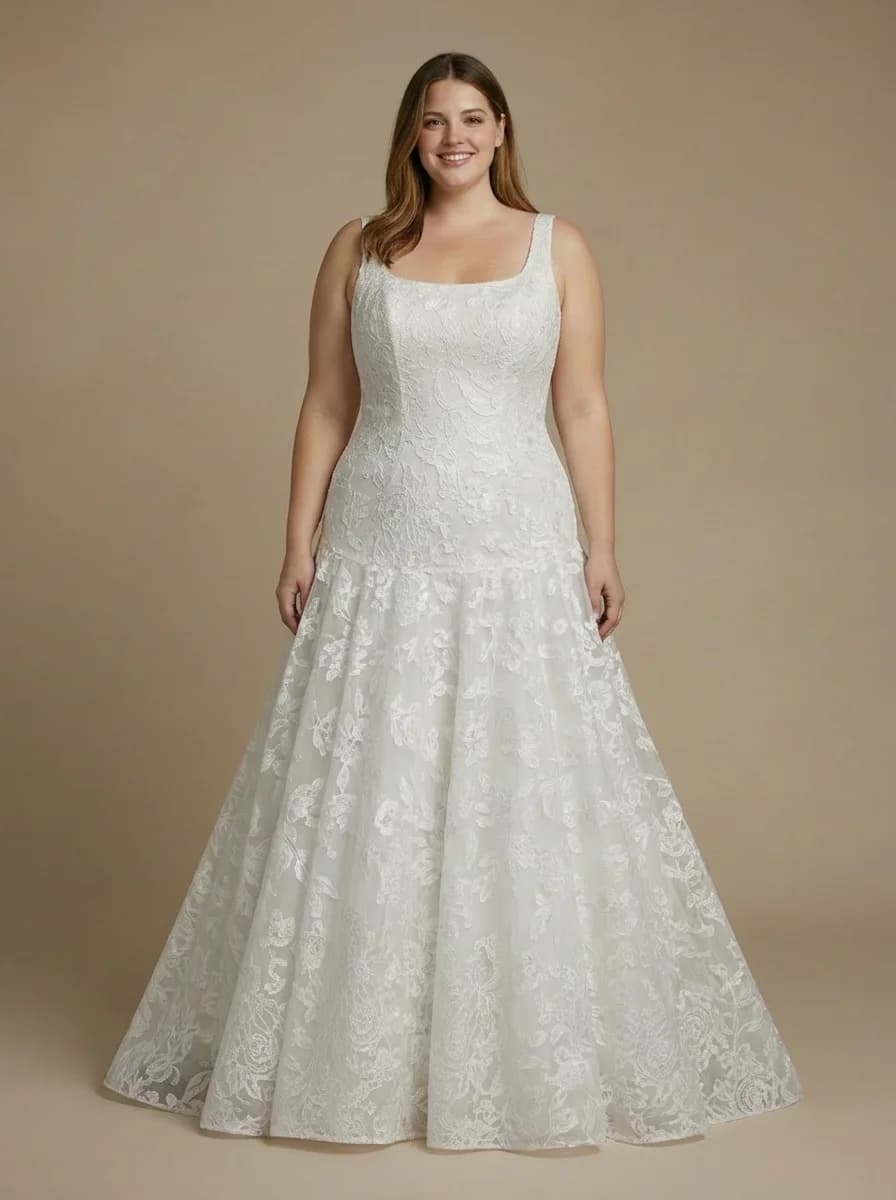 Drop Waist dress with Square neckline