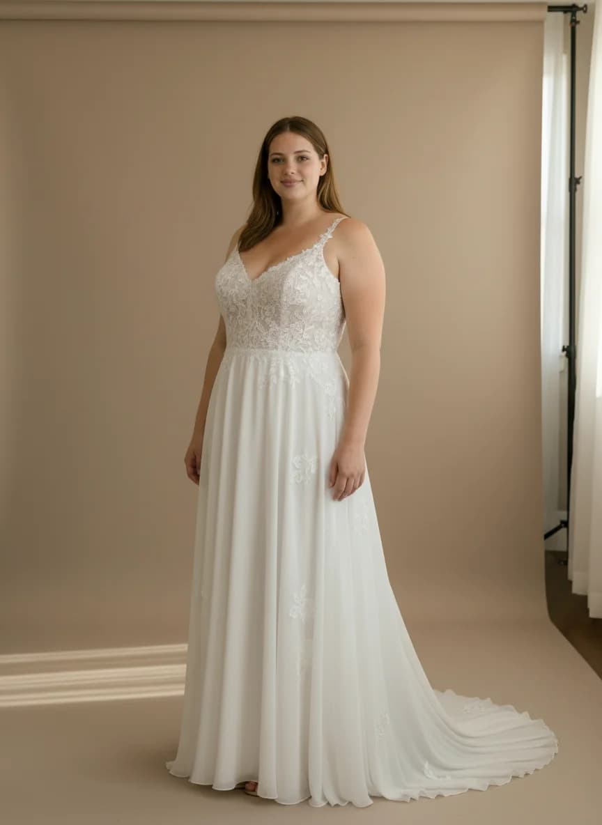 Empire Waist dress with Sweep Train and Sweetheart neckline