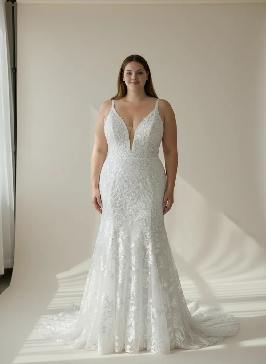 Fit & Flare dress with Plunge neckline