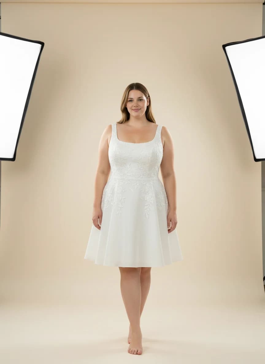 Fit & Flare dress with Mini and Square neckline