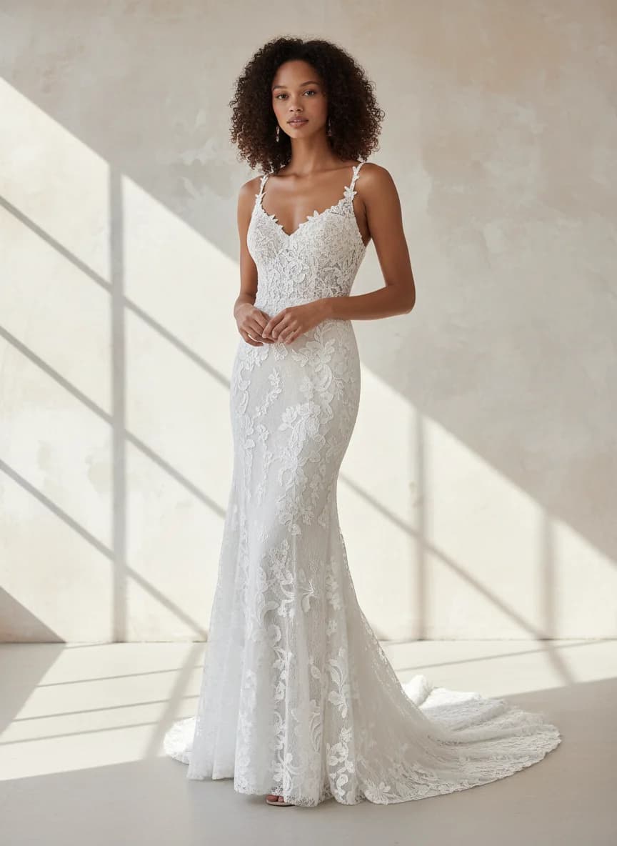 Fit & Flare dress with Sweep Train and Sweetheart neckline