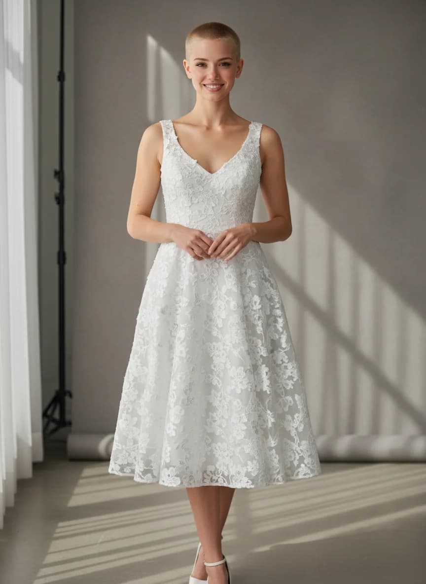 Fit & Flare dress with Tea Length and Sweetheart neckline