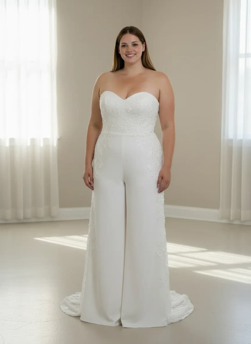 Jumpsuit dress with Strapless neckline