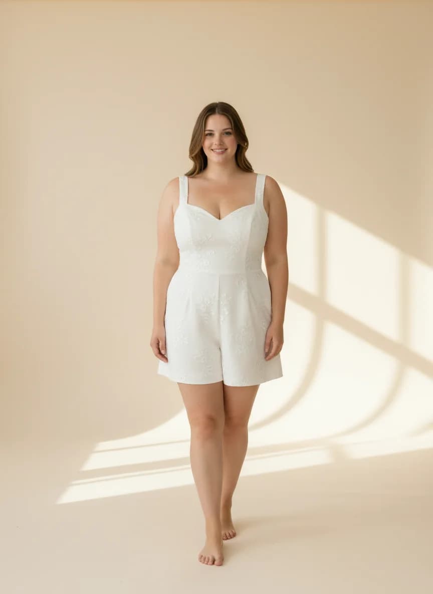 Jumpsuit dress with Mini and Sweetheart neckline