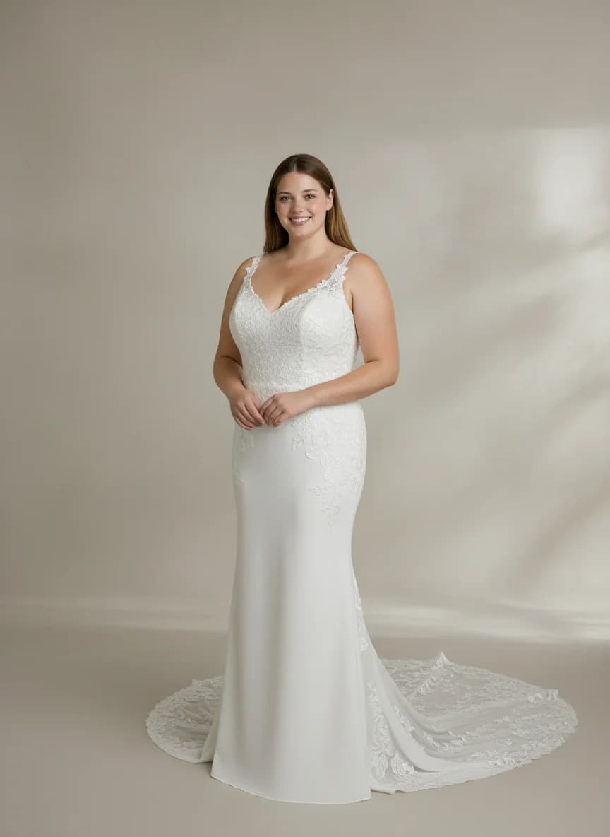 Sheath dress with Chapel Train and Sweetheart neckline