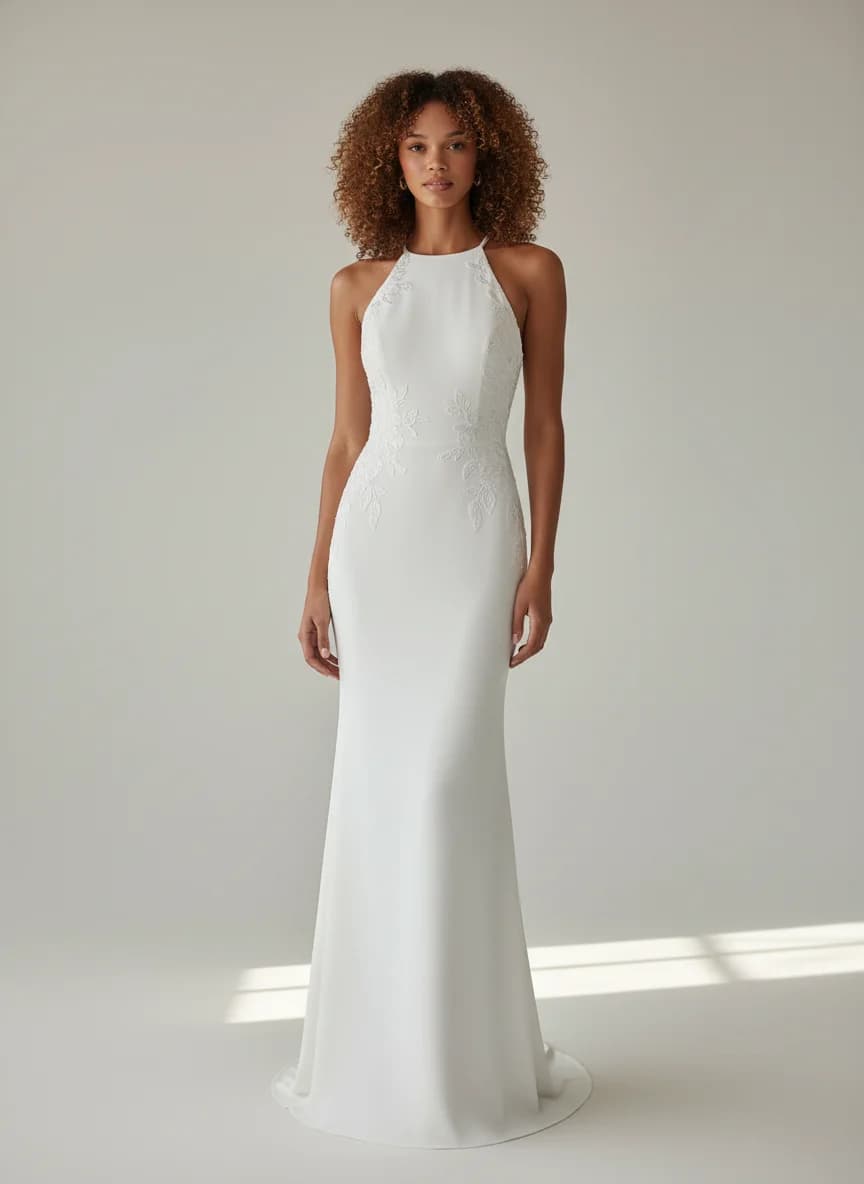 Sheath dress with Halter neckline