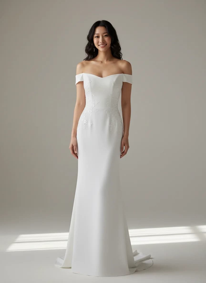 Sheath dress with Off Shoulder neckline