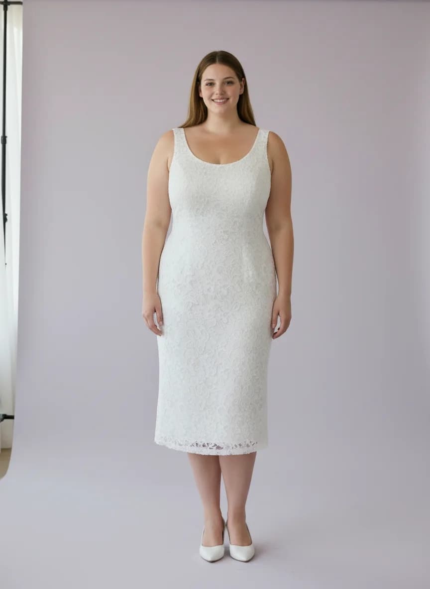 Sheath dress with Knee Length and Scoop neckline