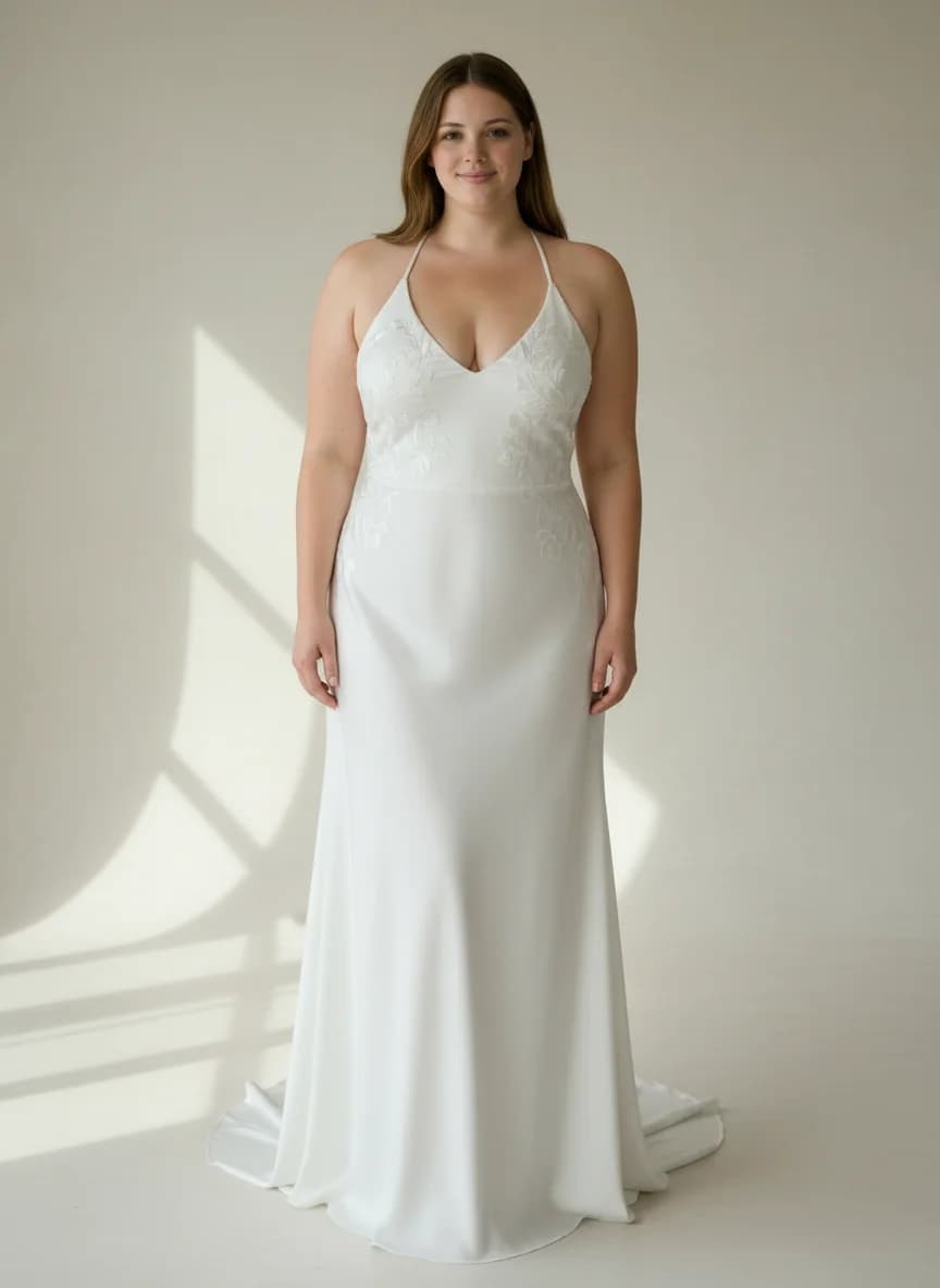 Slip dress with Halter neckline