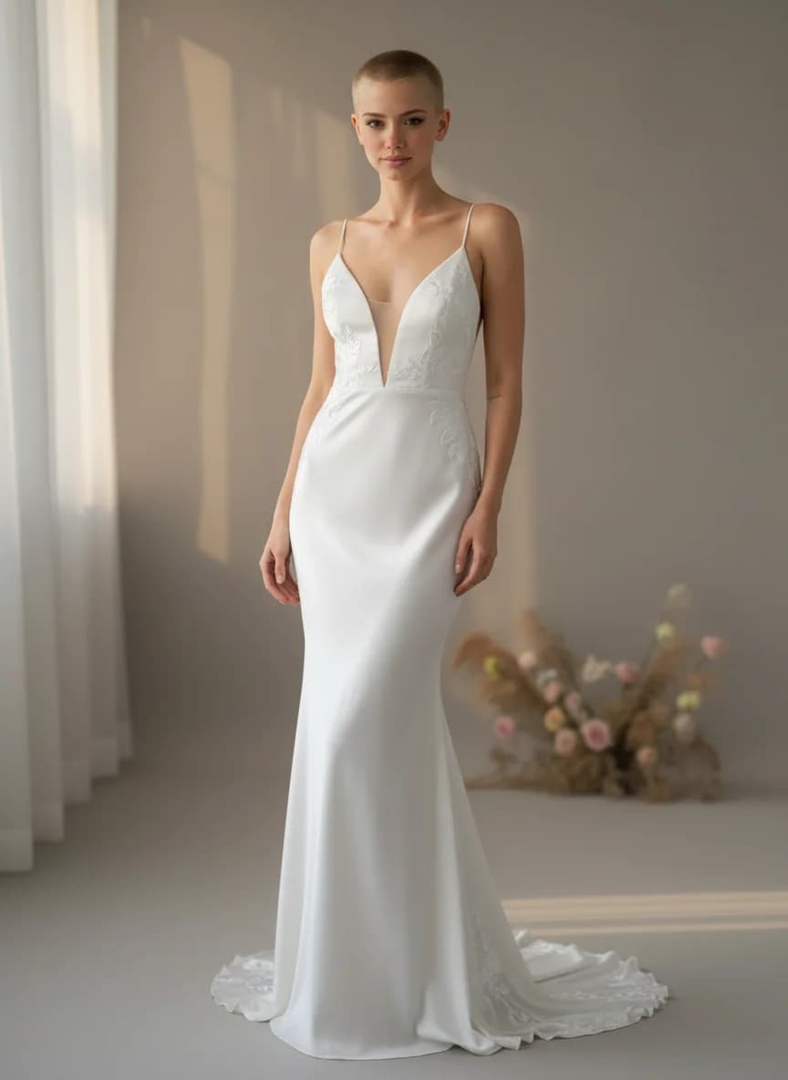 Slip dress with Plunge neckline