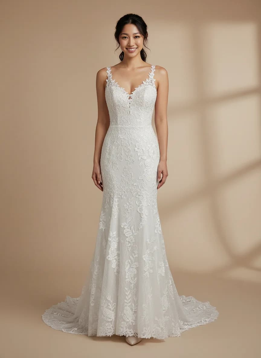 Trumpet dress with Sweep Train and Sweetheart neckline