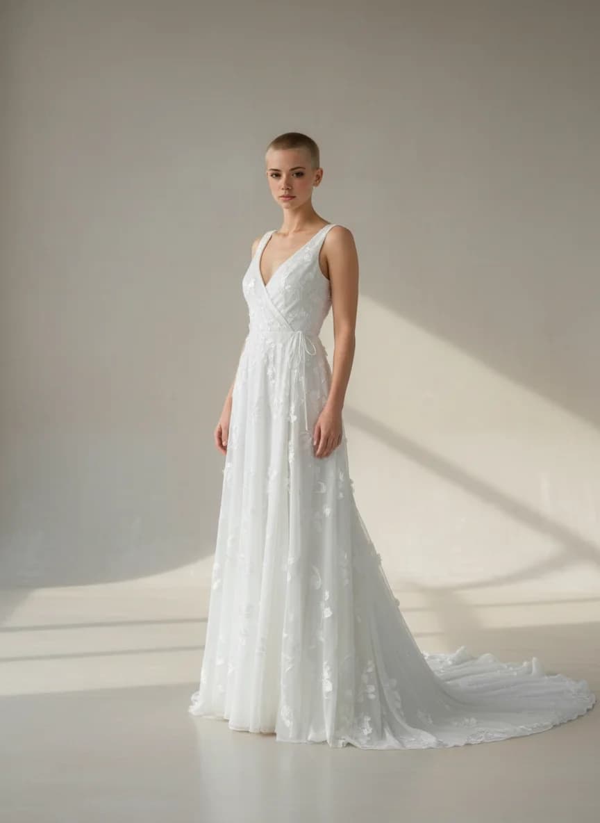 Wrap & Asymmetric dress with Scoop neckline