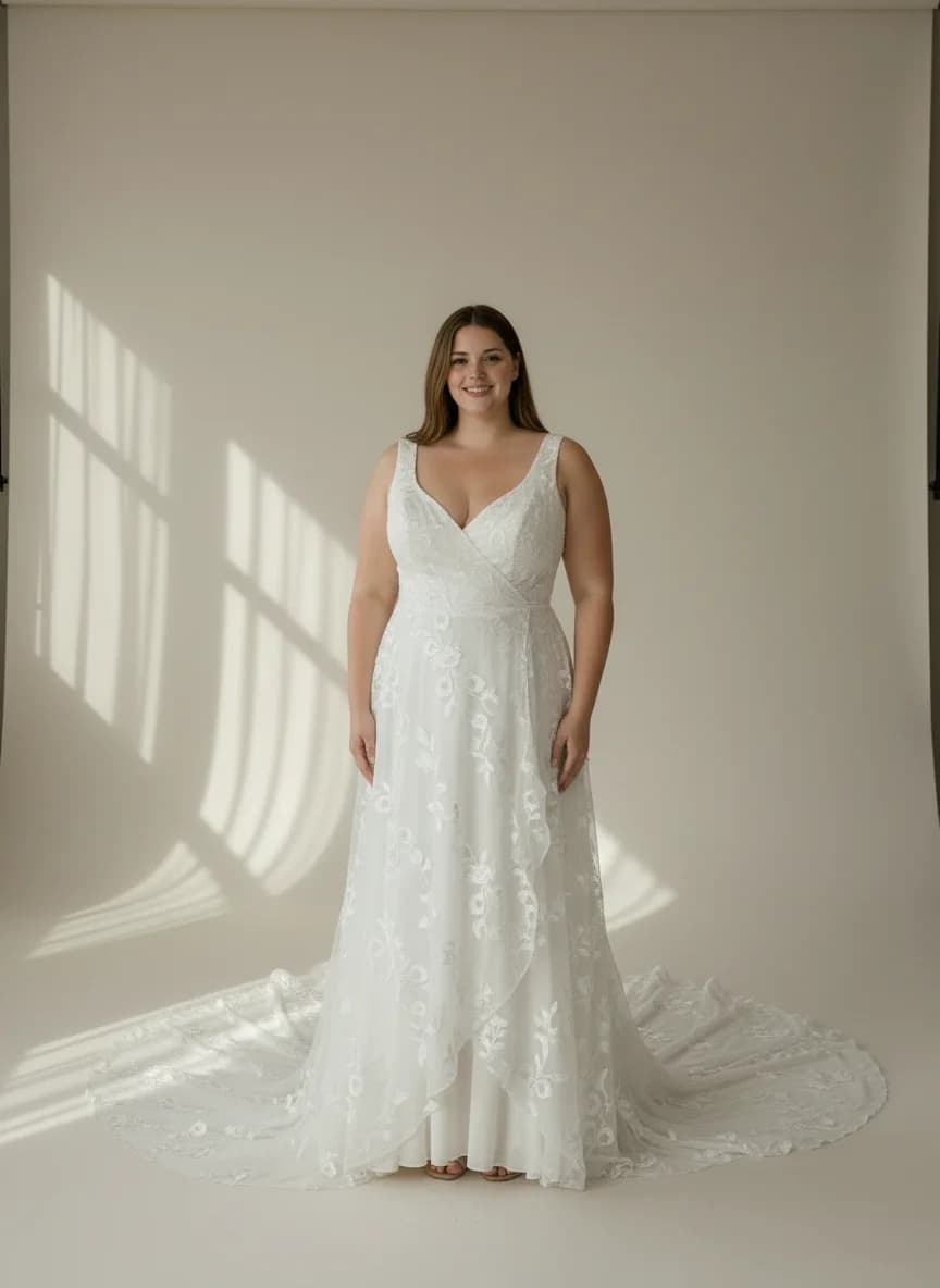 Wrap & Asymmetric dress with Square neckline