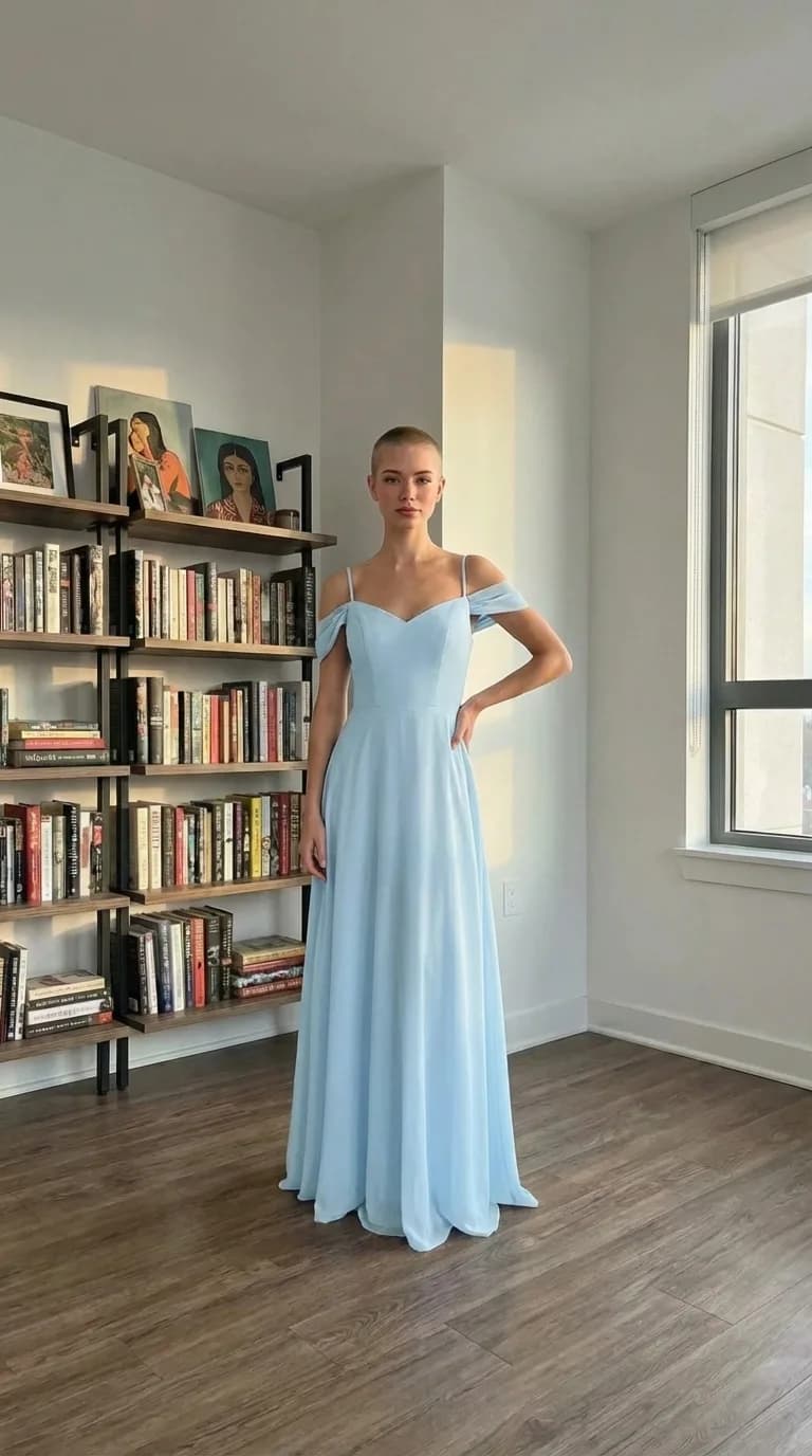 Azazie Bridesmaids dress 05 — try-on