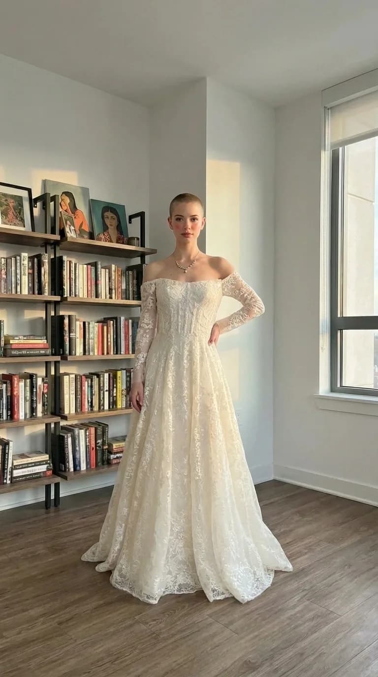 David's Bridal dress 08 — try-on