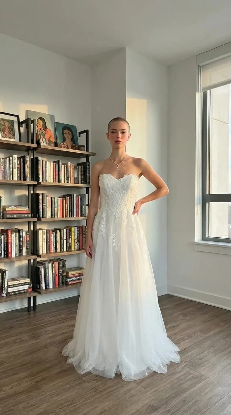 David's Bridal dress 09 — try-on