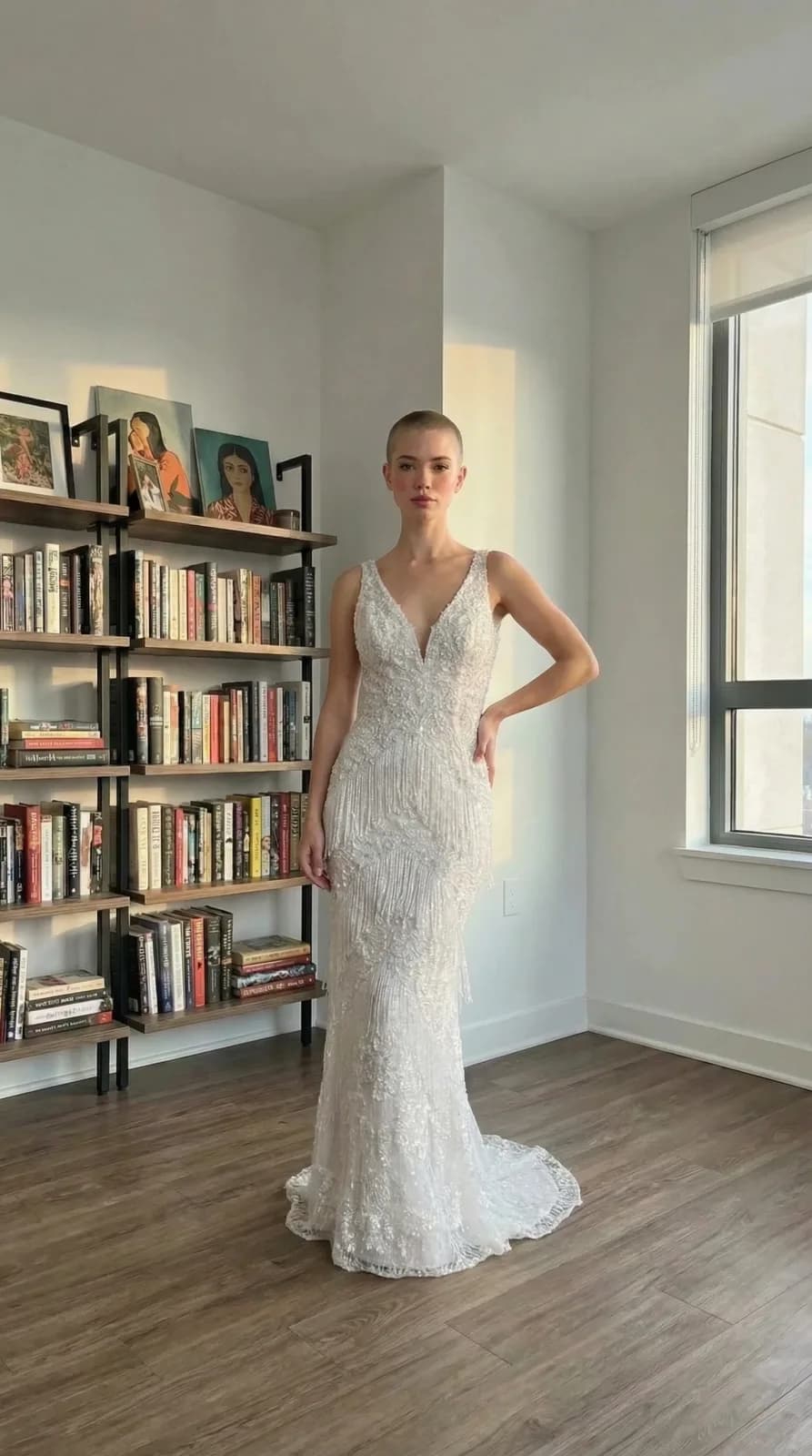 David's Bridal dress 09 — try-on