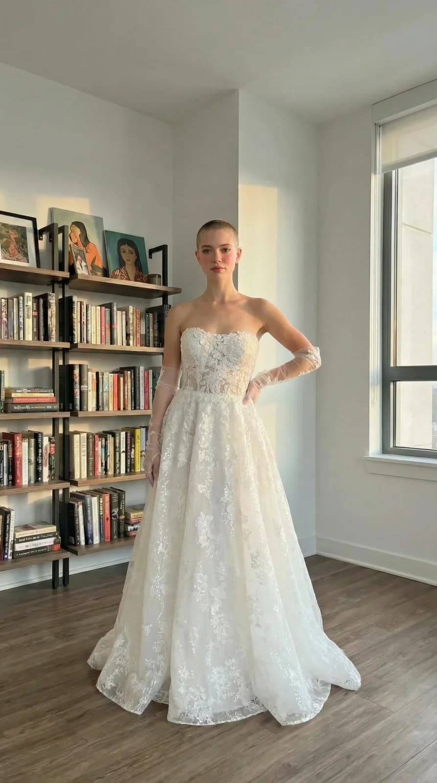 David's Bridal dress 22 — try-on