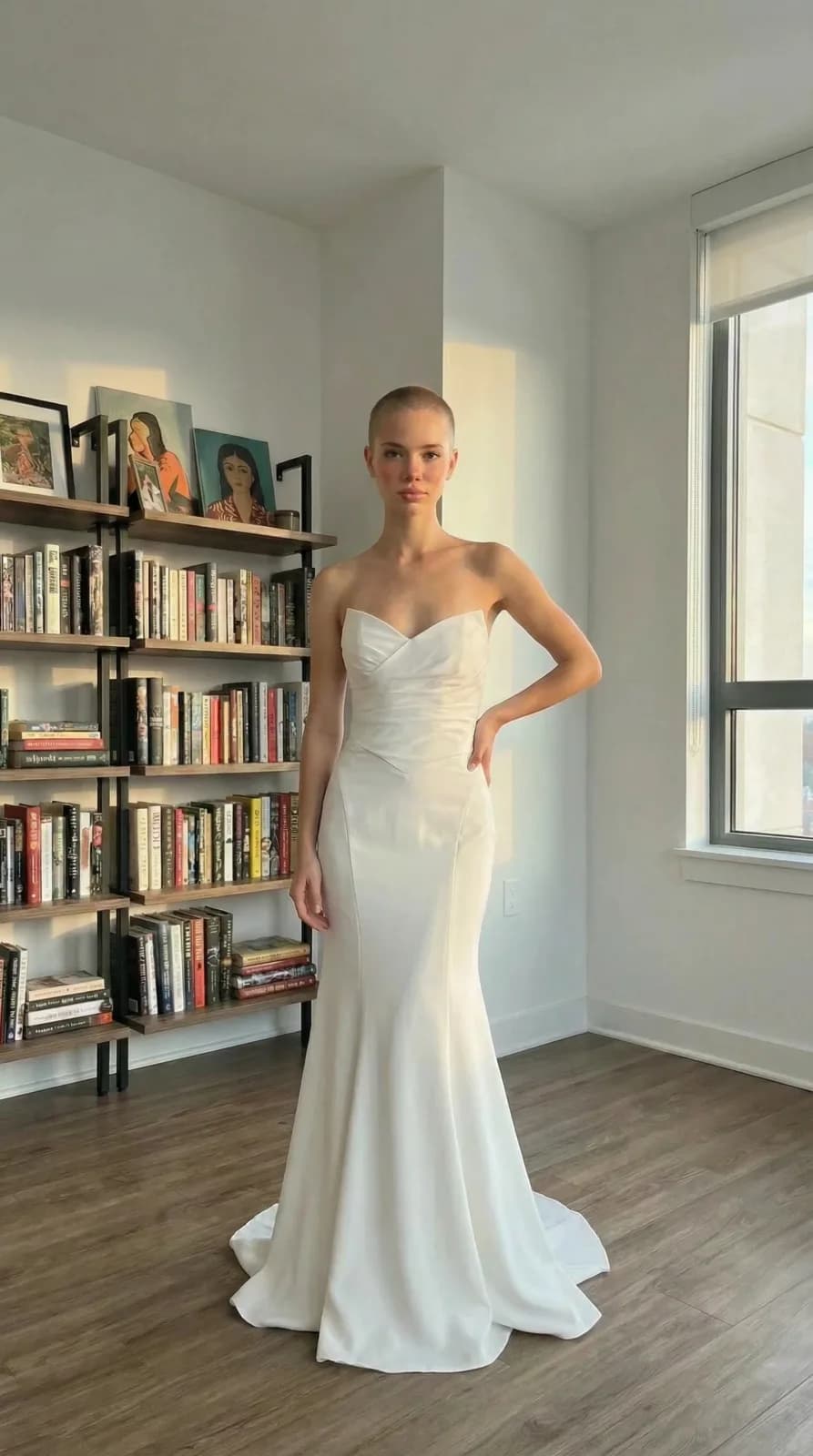 David's Bridal dress 45 — try-on