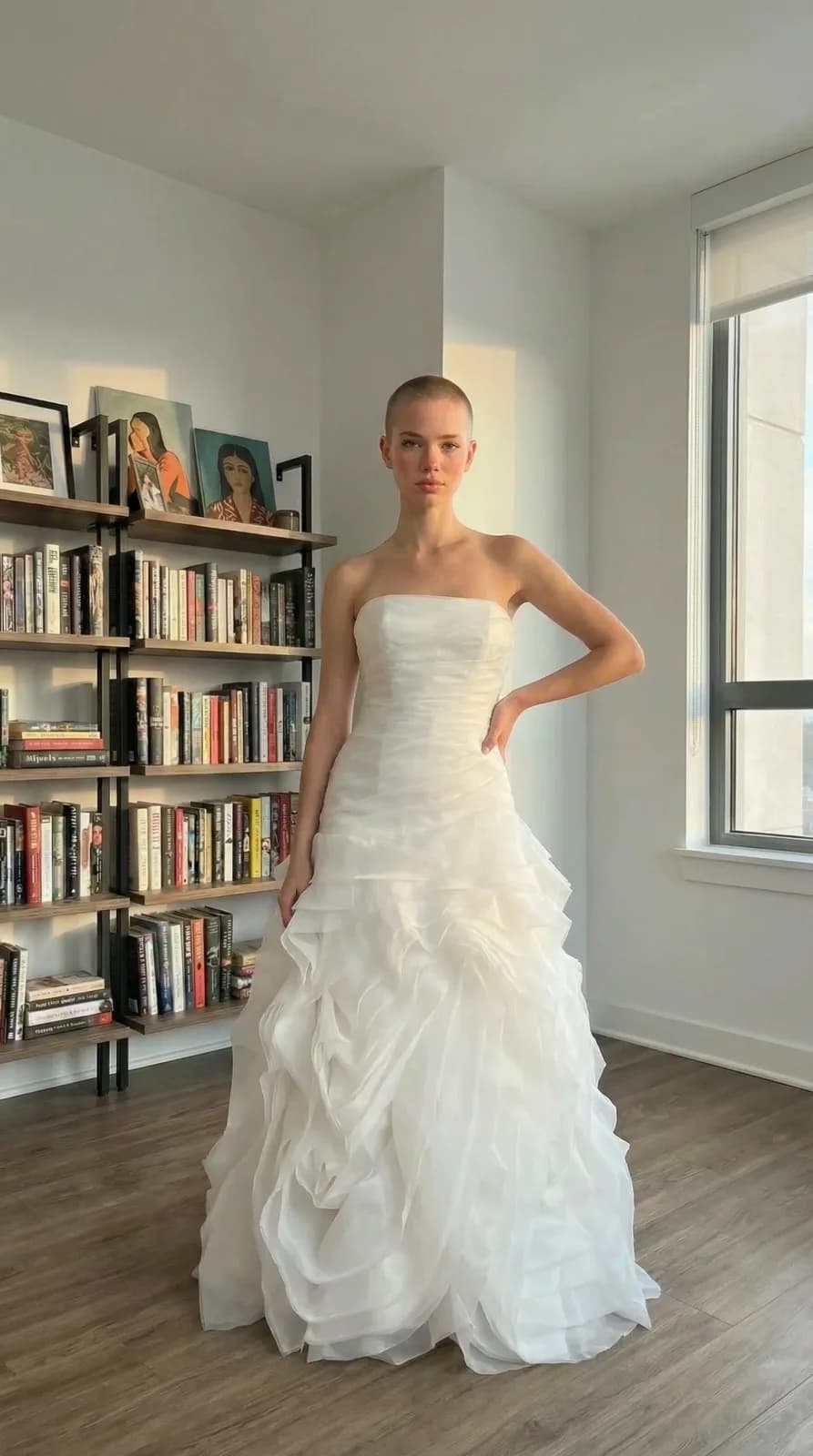 David's Bridal dress 45 — try-on