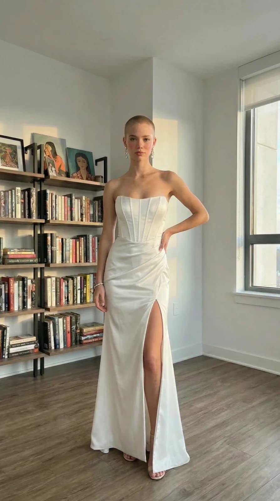 David's Bridal dress 45 — try-on