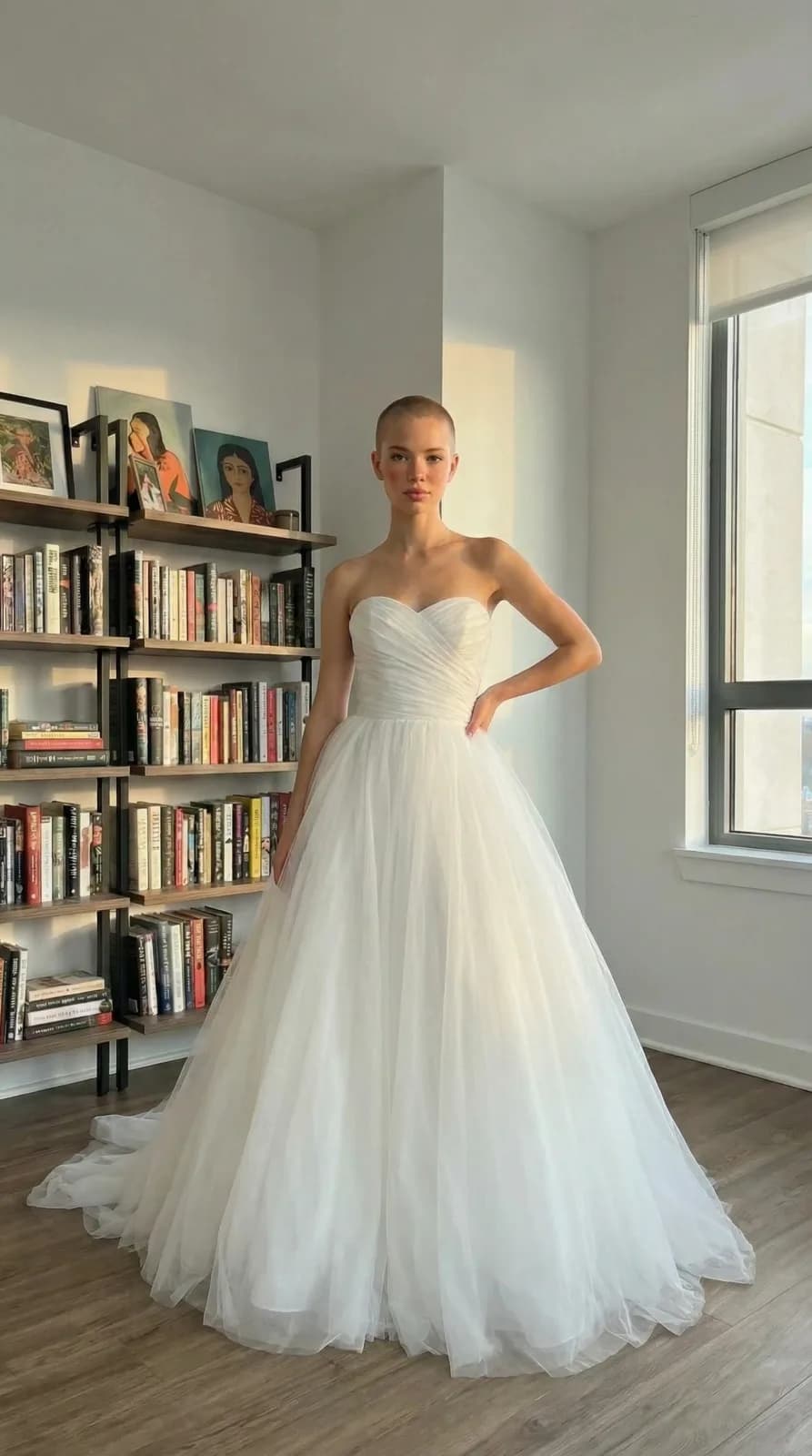 David's Bridal dress 45 — try-on