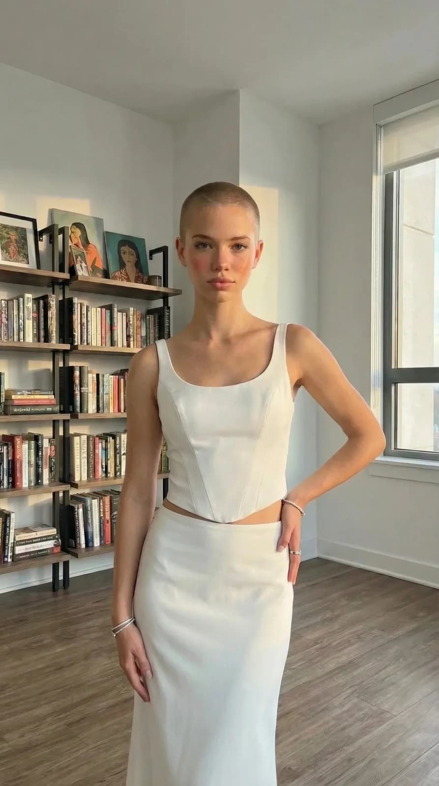 David's Bridal dress 45 — try-on