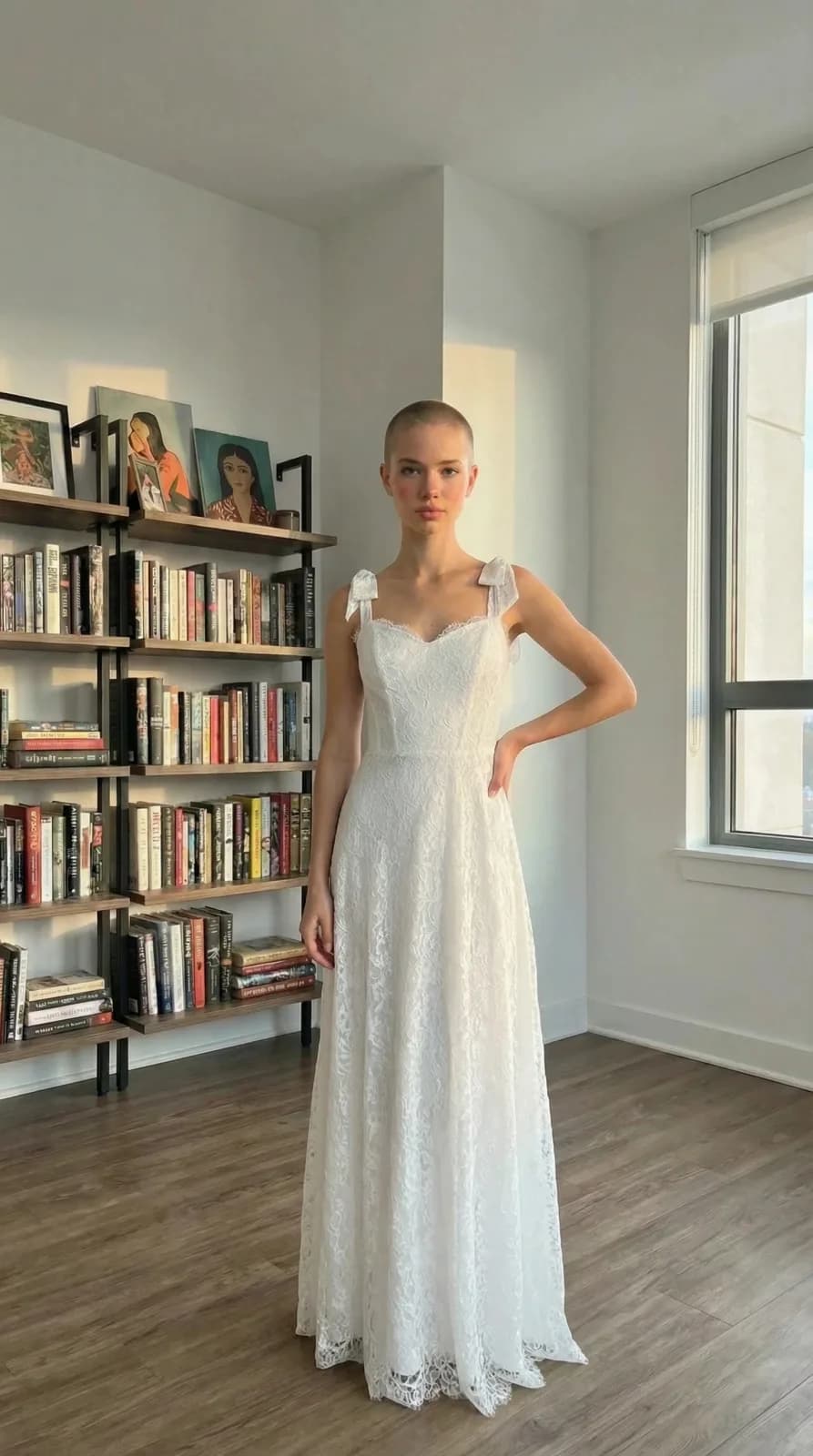 David's Bridal dress 45 — try-on