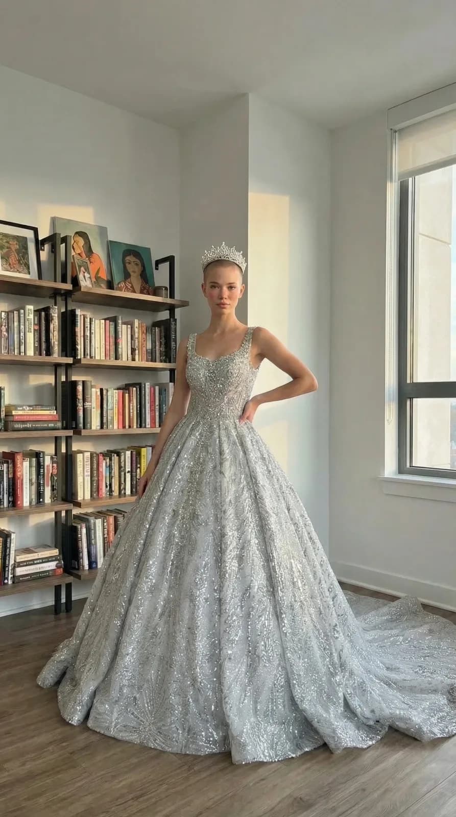 David's Bridal dress 54 — try-on