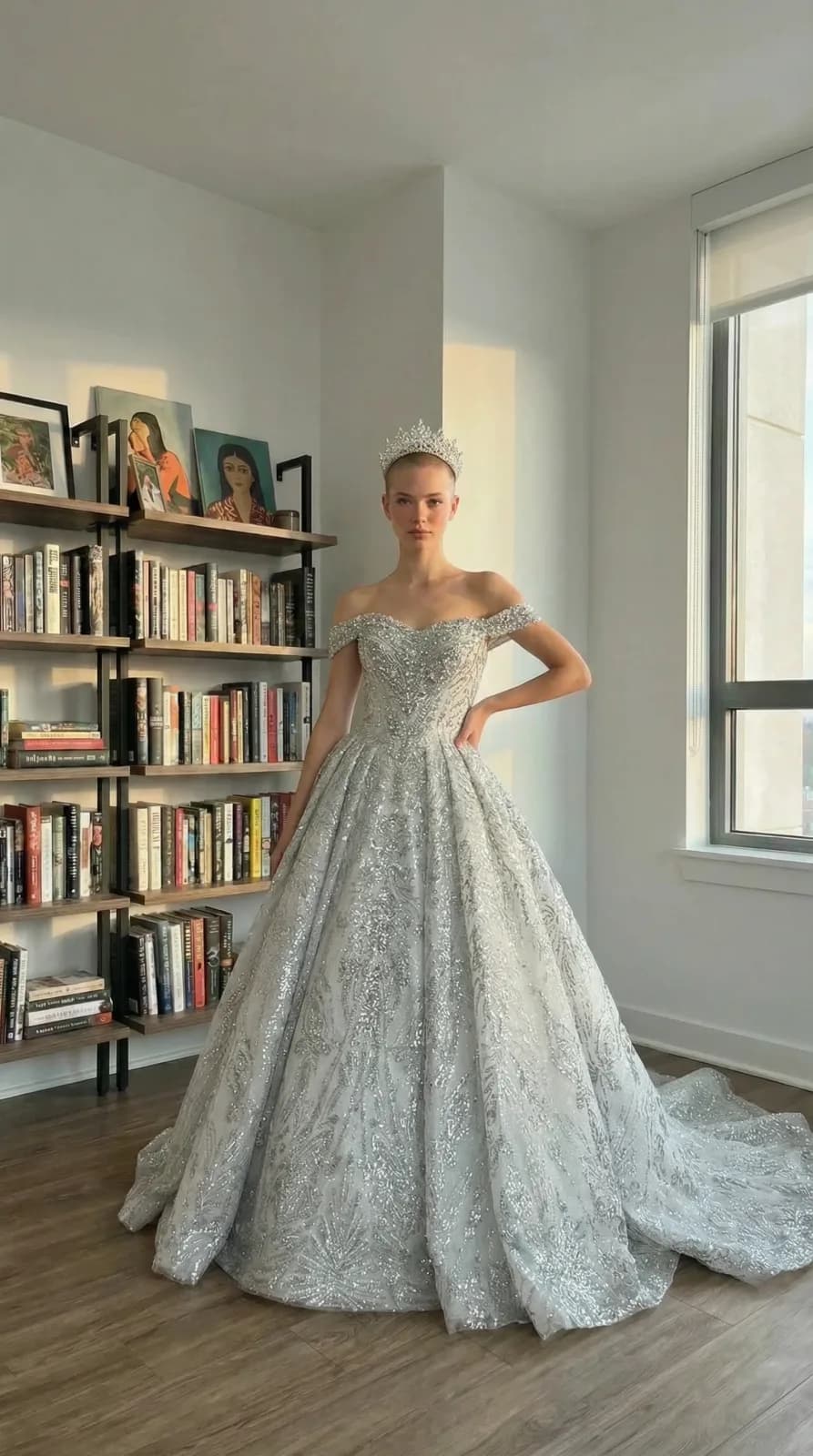 David's Bridal dress 54 — try-on