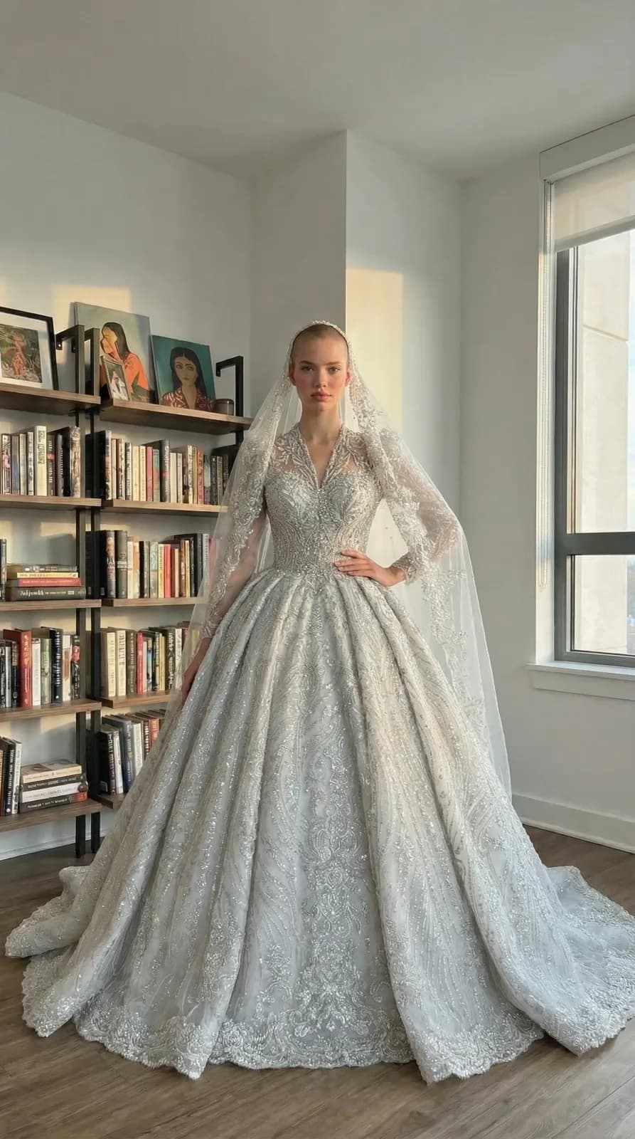 David's Bridal dress 54 — try-on