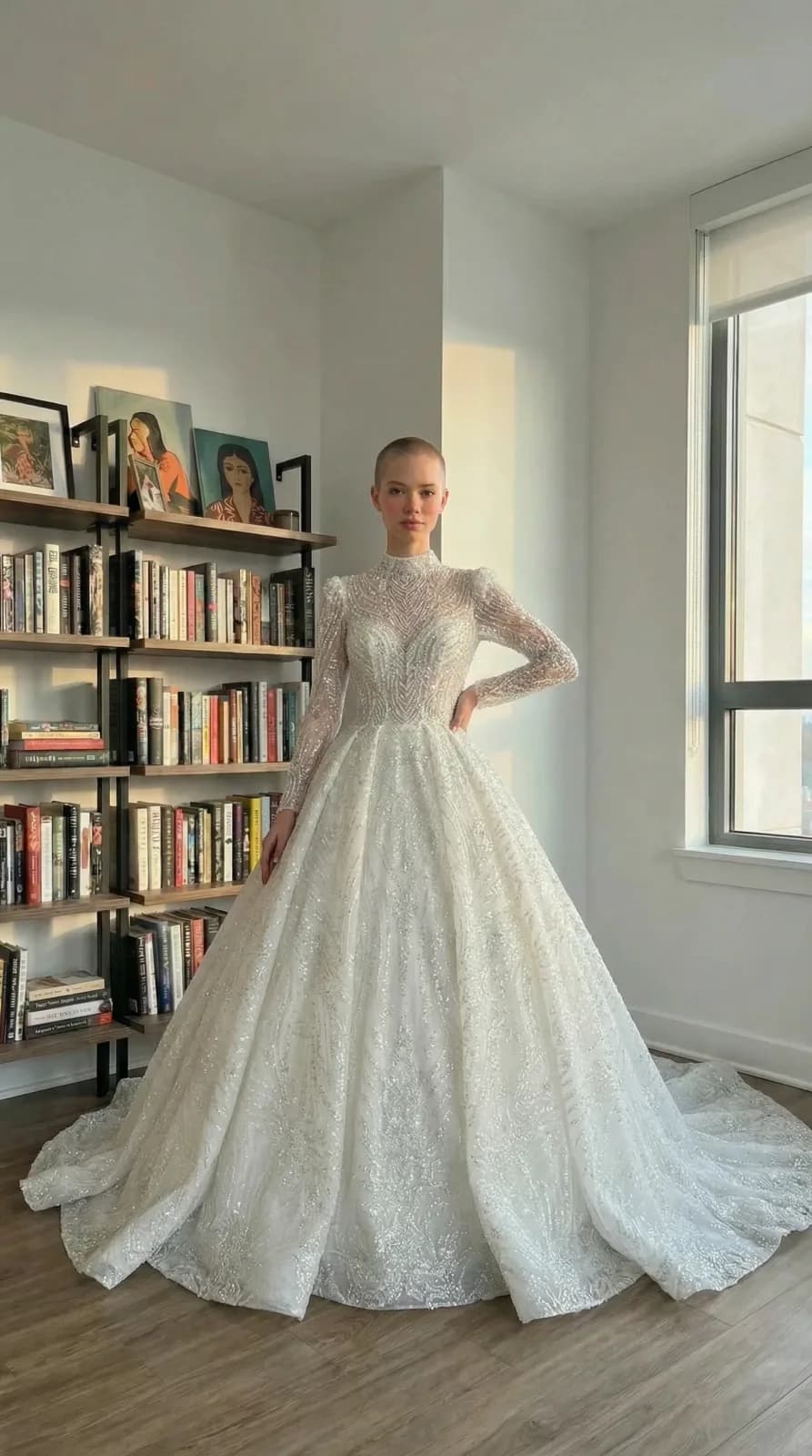 David's Bridal dress 54 — try-on