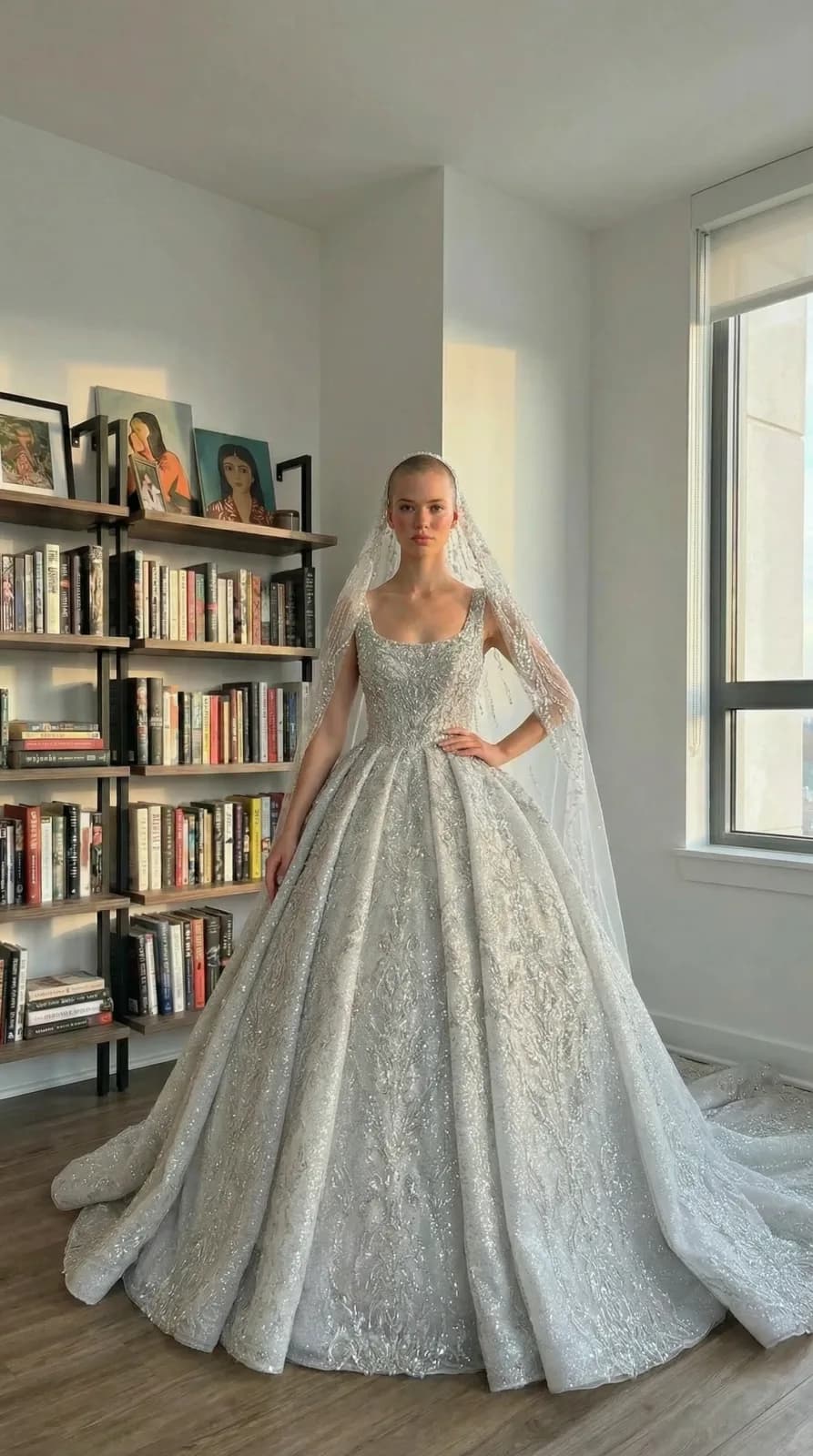 David's Bridal dress 54 — try-on