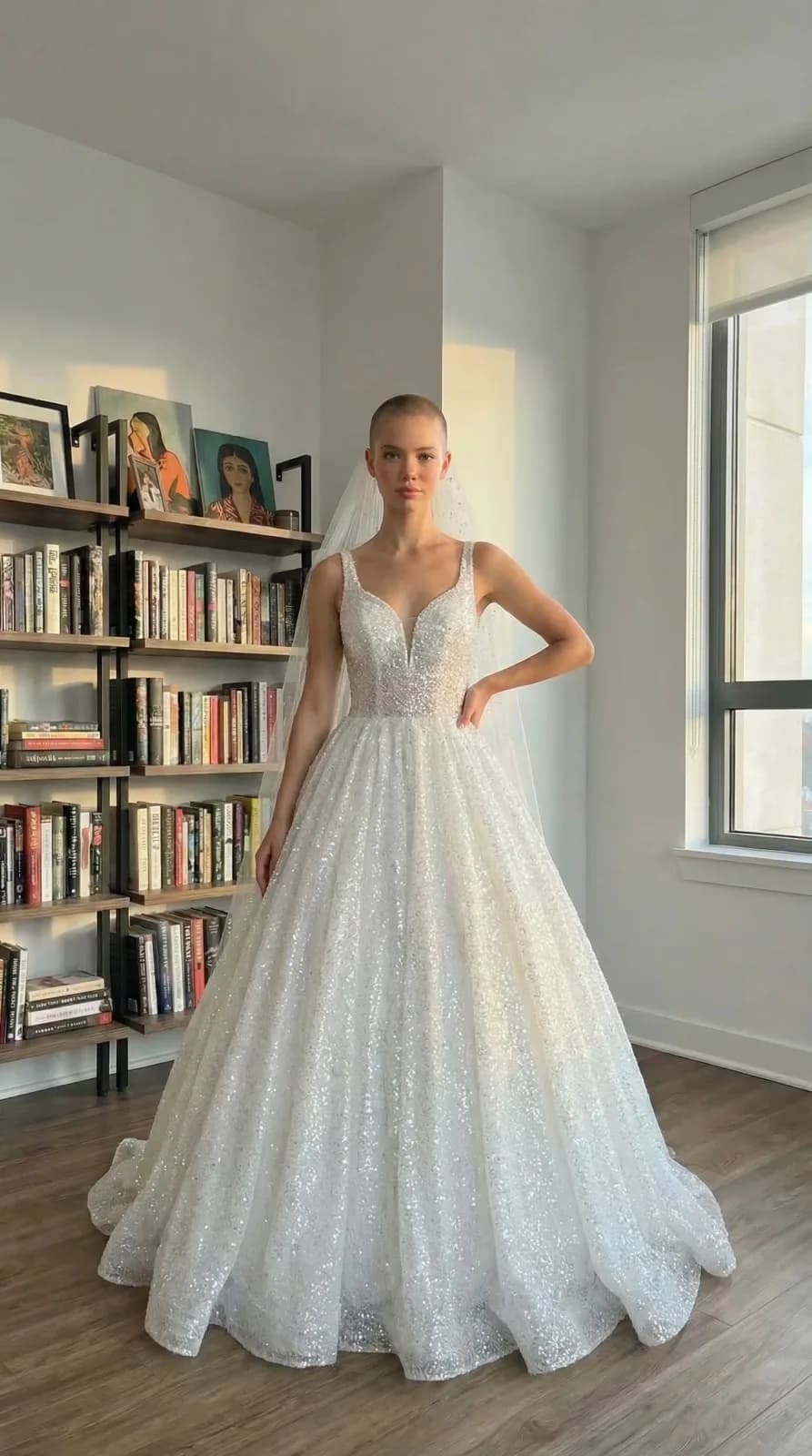 David's Bridal dress 54 — try-on