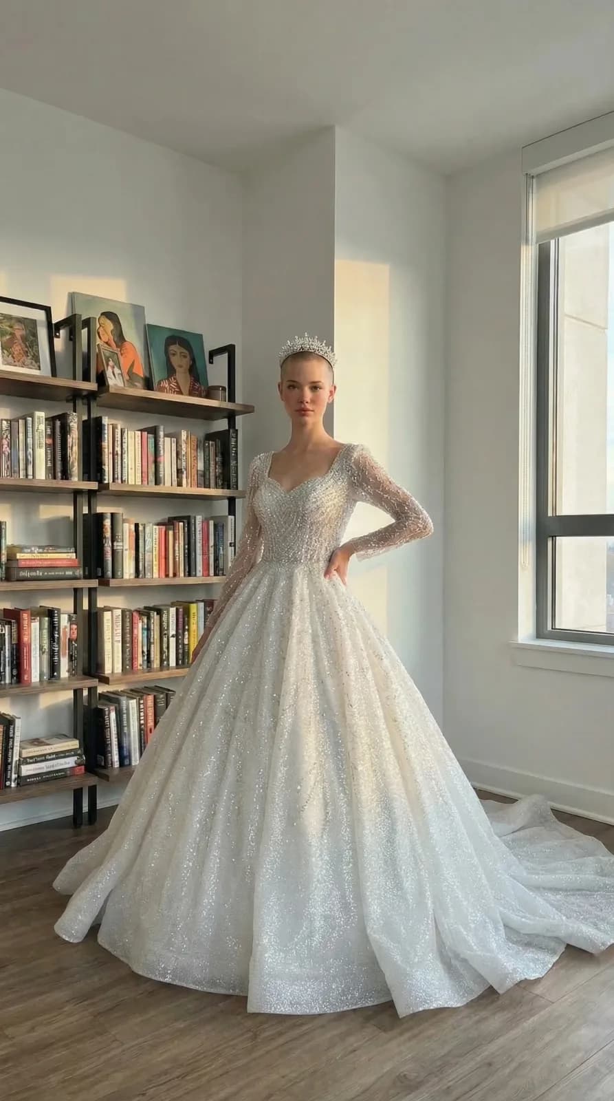 David's Bridal dress 54 — try-on