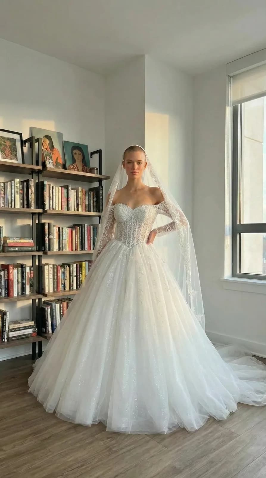 David's Bridal dress 54 — try-on