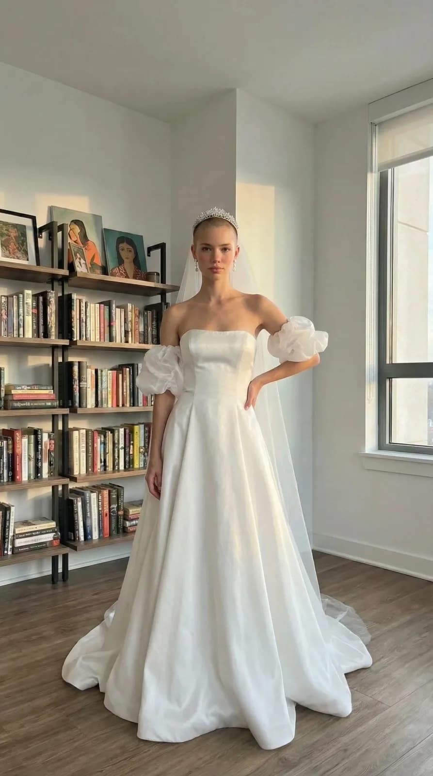 David's Bridal dress 60 — try-on