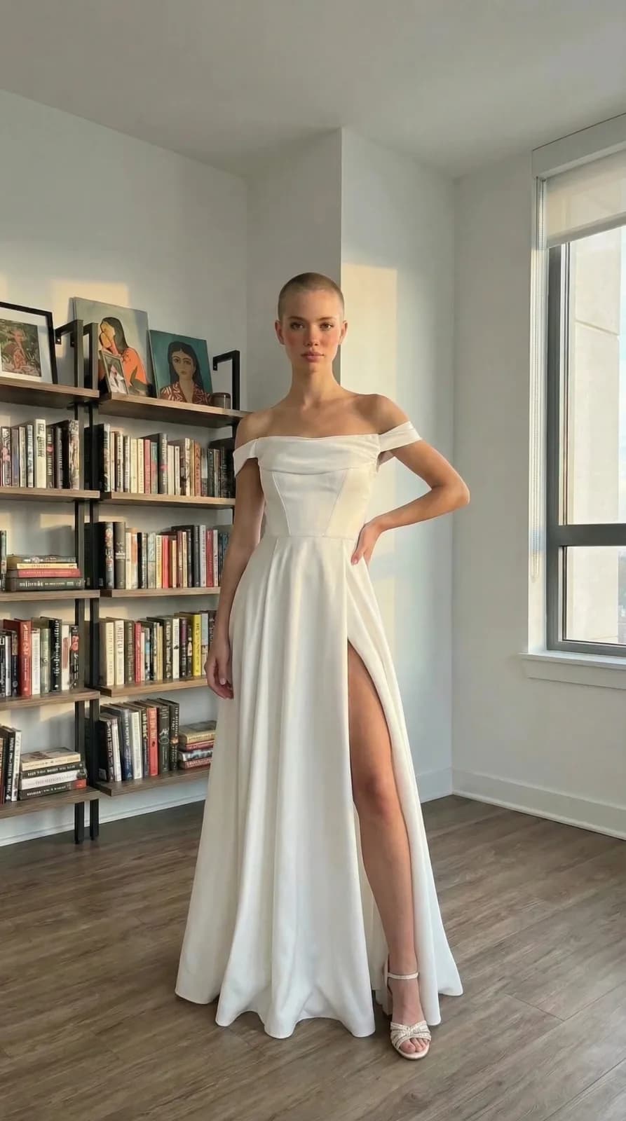 David's Bridal dress 60 — try-on