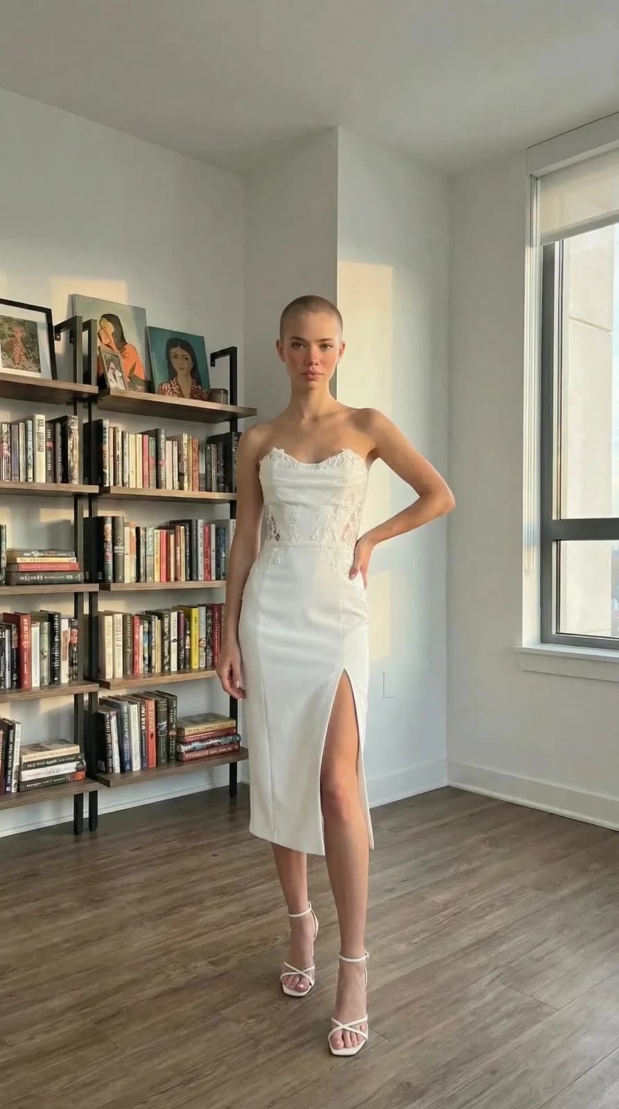 David's Bridal dress 60 — try-on