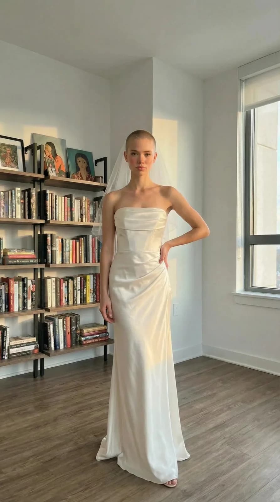 David's Bridal dress 60 — try-on